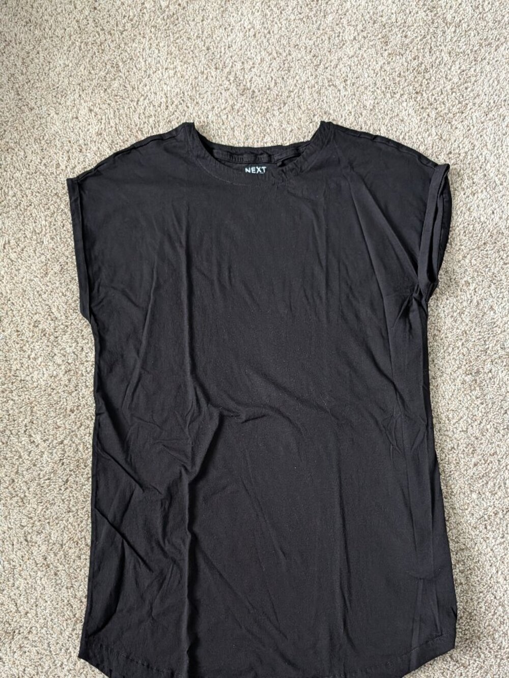 NWOT black Cap roll sleeve NEXT tee, US size 16 Tall